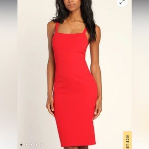 Lulus red midi bodycon dress